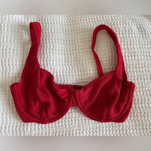 Red A&F curve underwire bikini top